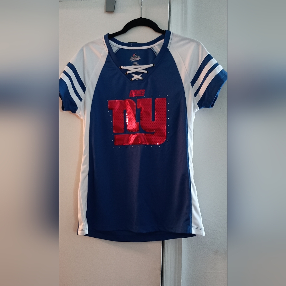 Women's Blue and Red Short Sleeve Tee